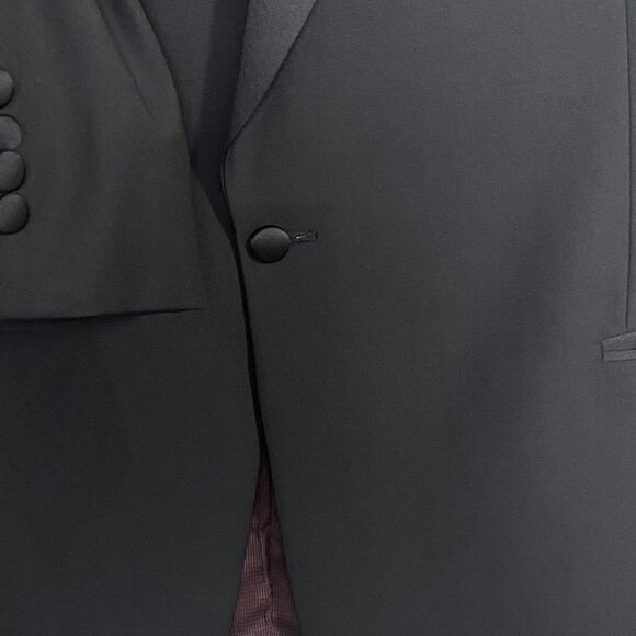 Jack Victor Tuxedo Suit Black York Super 100's Blazer Jacket 48R + Pants 43R - Picture 12 of 15